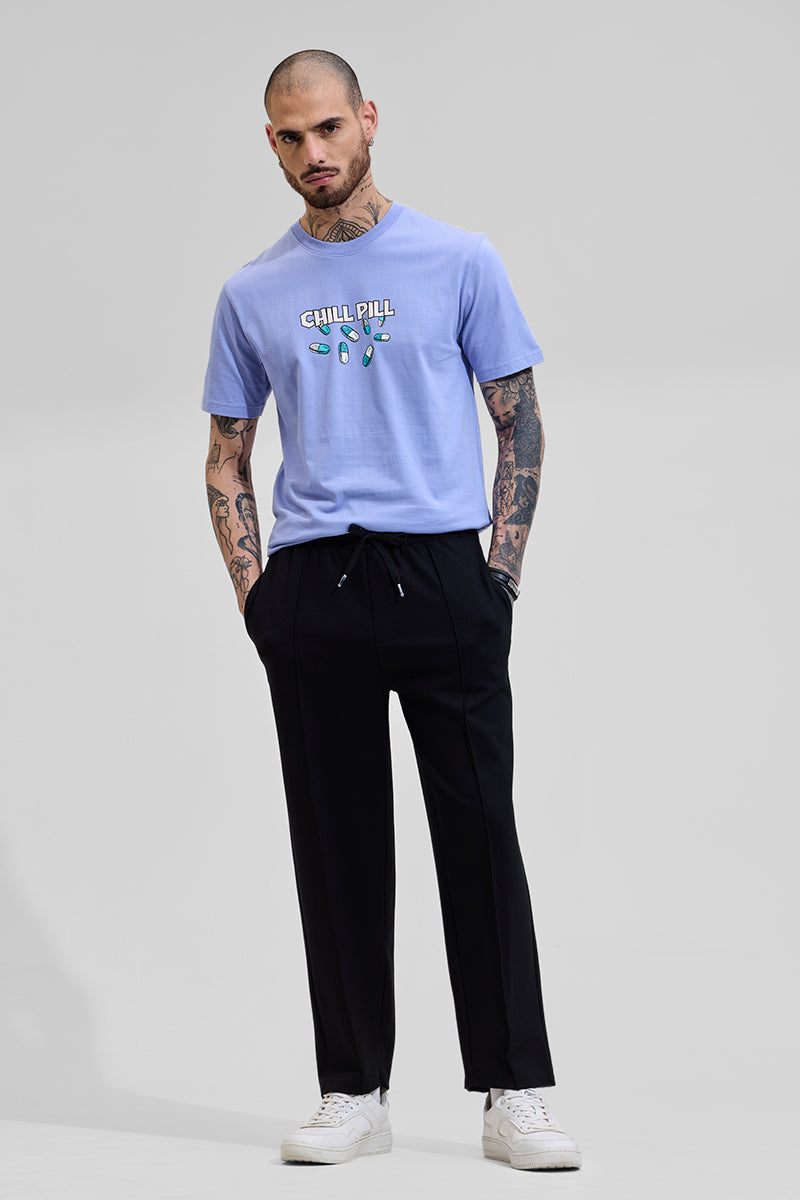 Chill Pill Light Blue Graphic Print Slim Fit T-Shirt